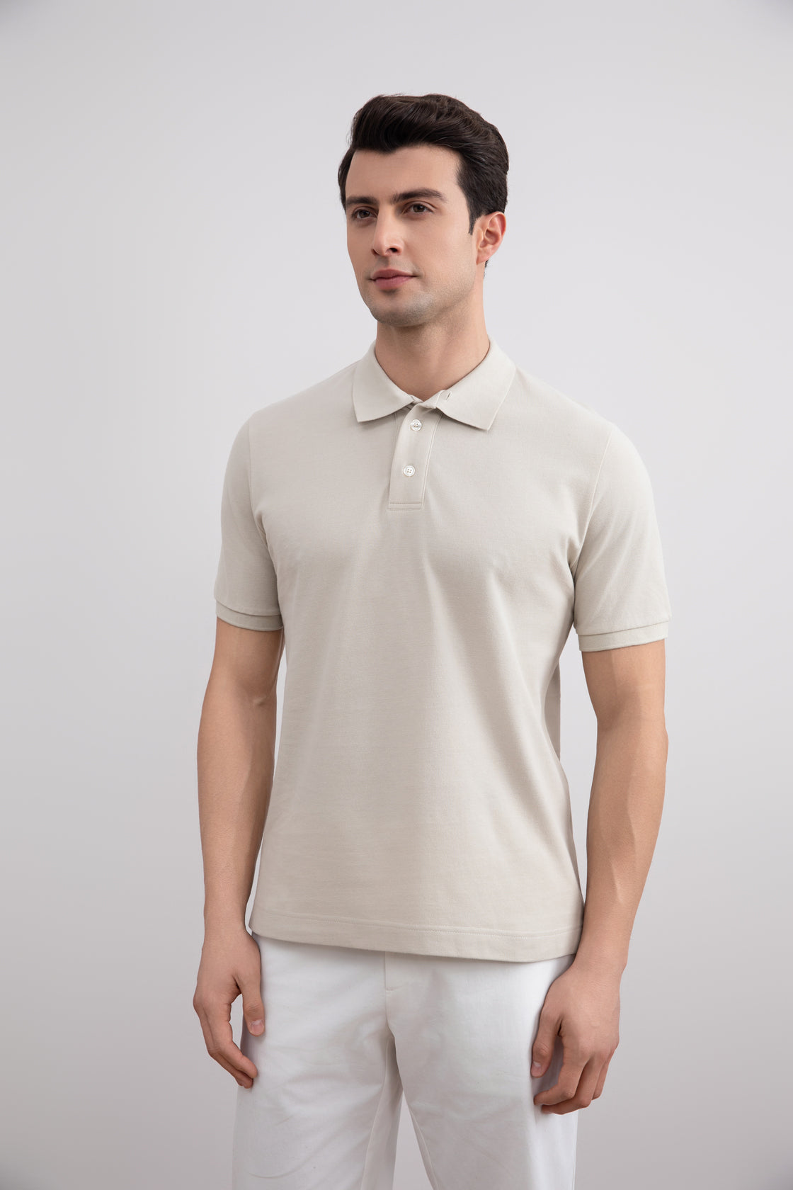 Beige Cotton-Piqué Polo Shirt