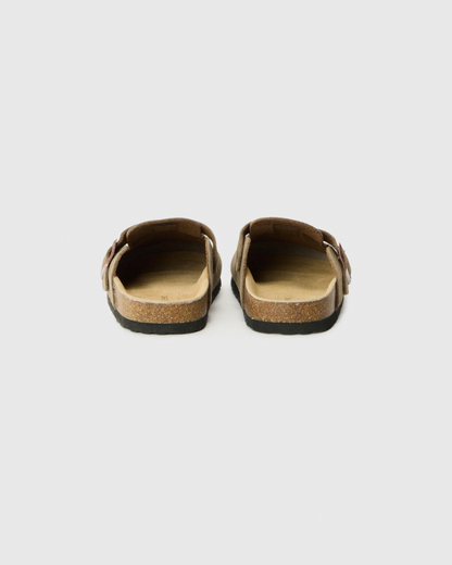 Buckle Suede Clogs Sandals